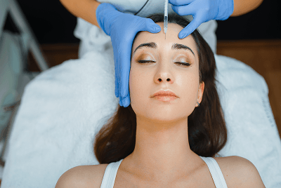 Client receiving an aesthetic treatment